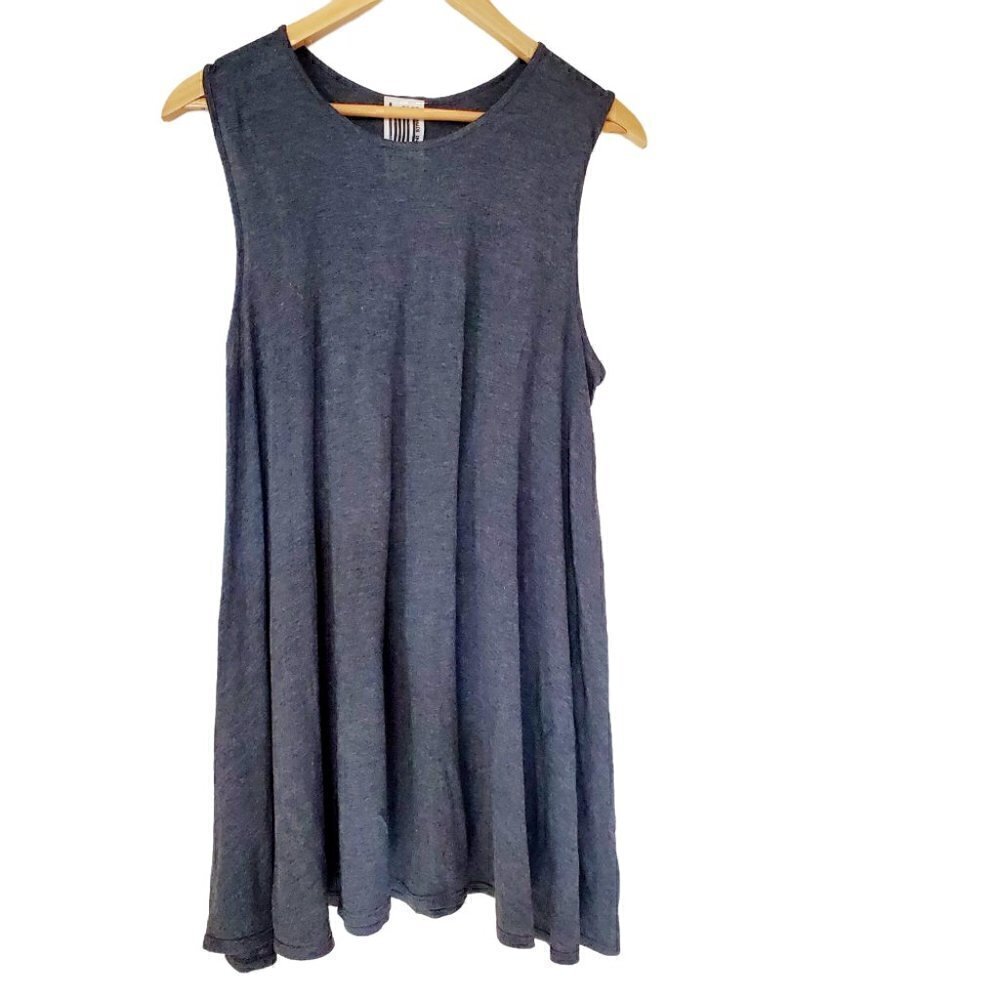 Free People Grey Oversized Casual Summer Boxy Flowy Fit Tank Top. Size S…